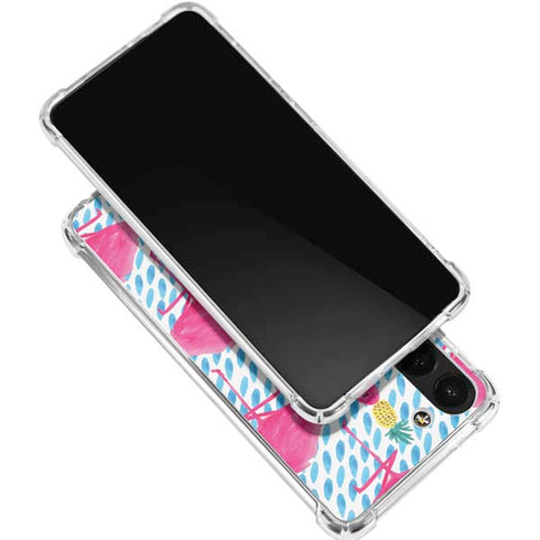 Bouffants and Broken Hearts Party Flamingos Galaxy S24 FE Clear Case